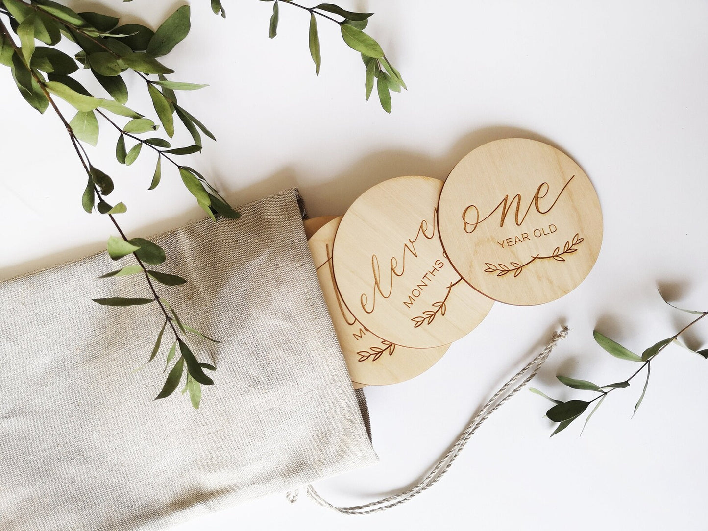 Engraved Wooden Milestone Card Set 